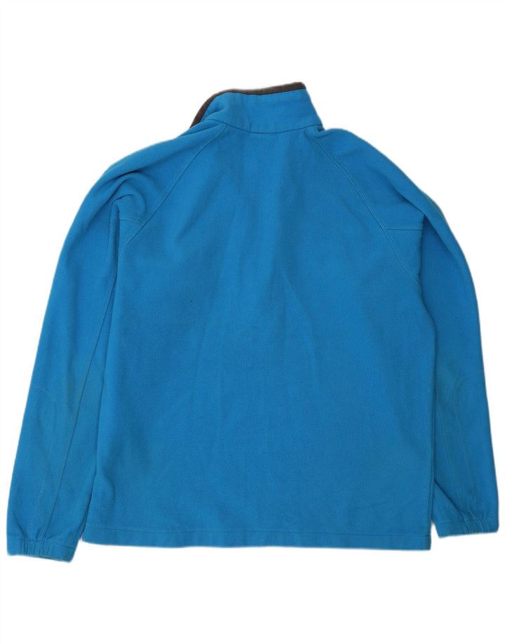 Columbia Jersey de forro polar con cremallera y cuello para hombre, poliéster azul grande