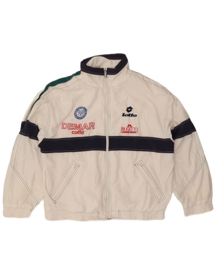 Lotto Mens Graphic Chándal Top Chaqueta XL Blanco Colorblock Poliéster