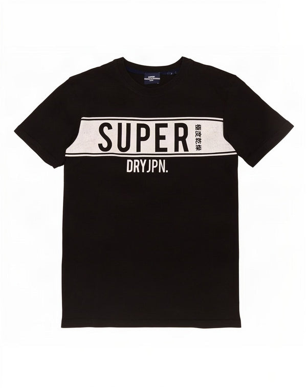 Superdry Hombre Camiseta Gráfica Top Small Negro Colorblock