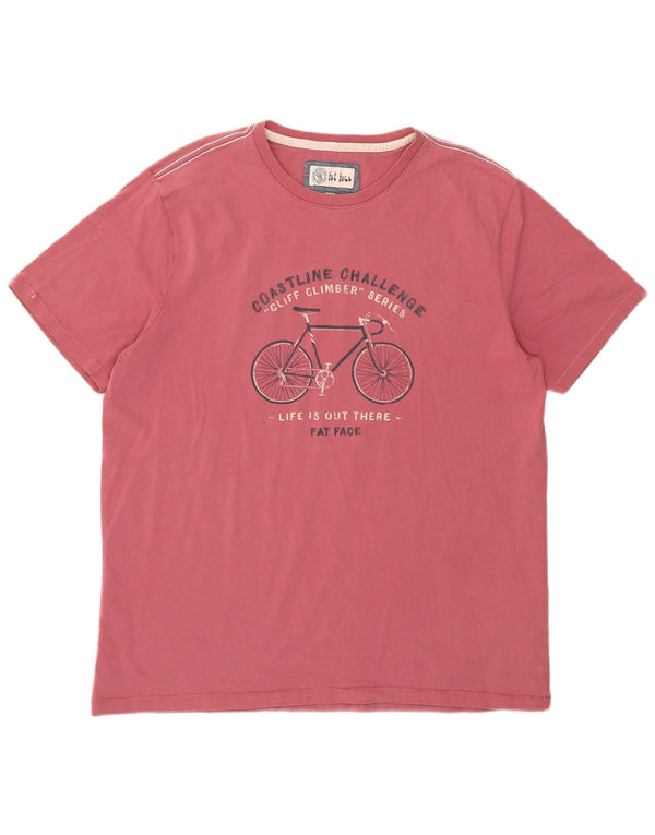 Camiseta gráfica para hombre Fat Face Top grande de algodón rojo