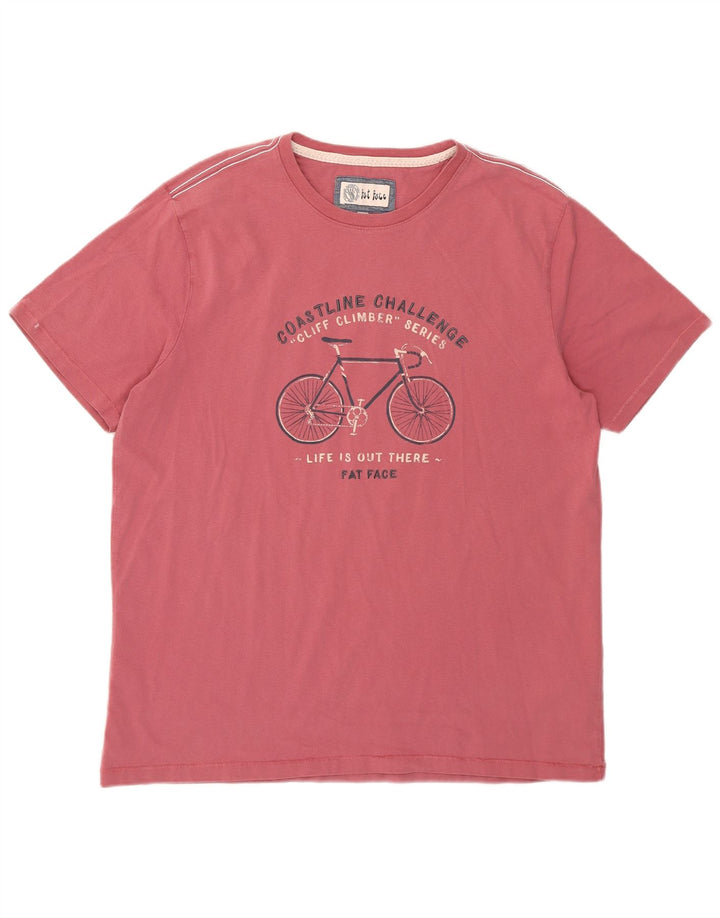 Camiseta gráfica para hombre Fat Face Top grande de algodón rojo