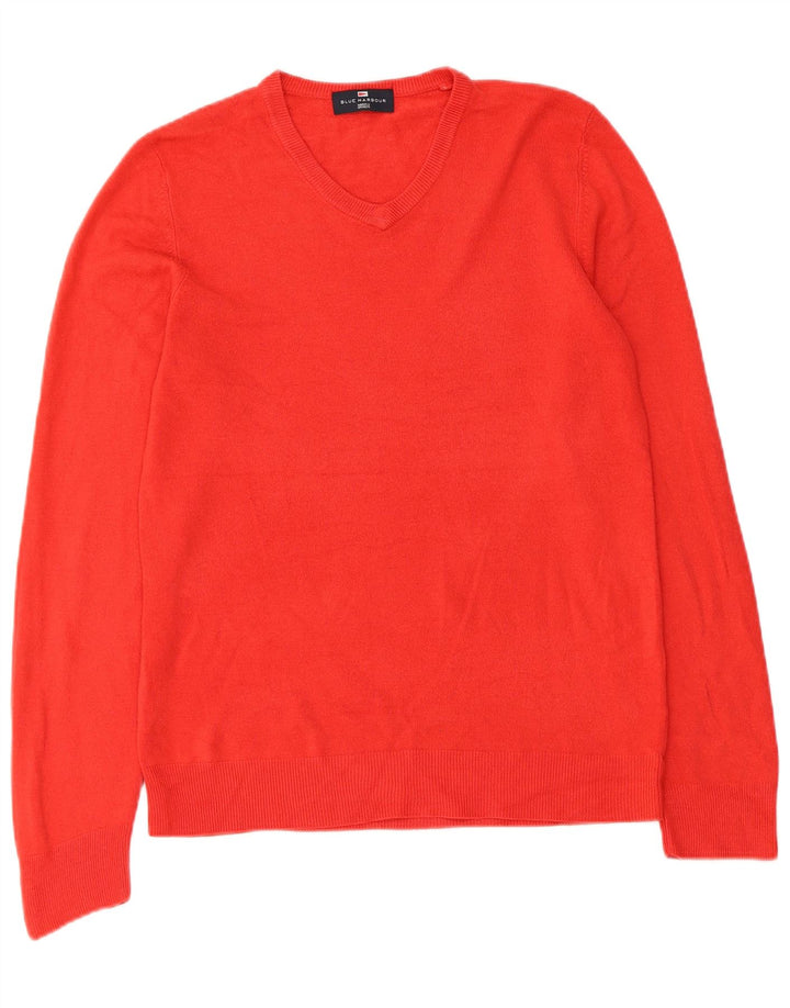 Marks & Spencer Suéter Azul Harbor con Cuello en V para Hombre Acrílico Rojo Pequeño