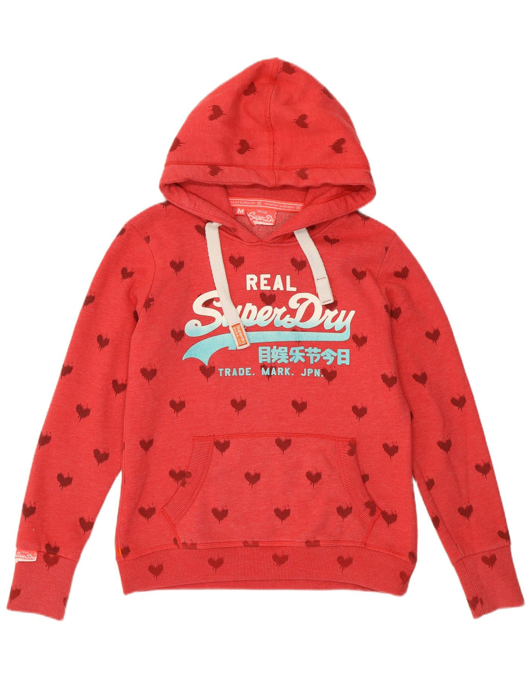 SUPERDRY Jersey con capucha gráfica para mujer UK 44 Medium Red Heart