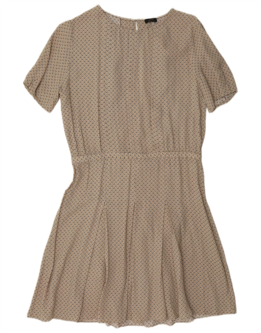Joseph Vestido acampanado para mujer EU 38 Seda mediana beige con lunares