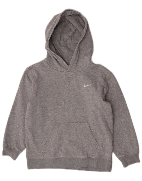 Nike Jersey con capucha para niñas de 6 a 7 años, tamaño grande, algodón moteado gris