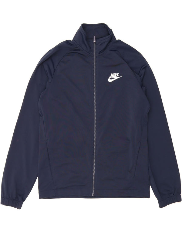 NIKE Mens Tracksuit Top Jacket Medium Navy Blue Polyester