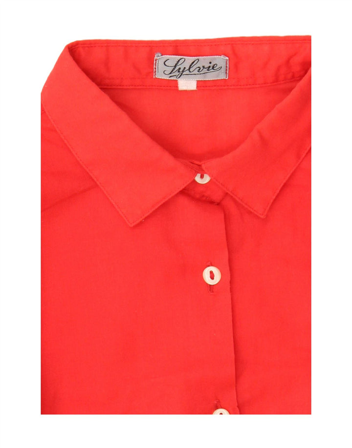 VINTAGE Womens Shirt IT 44 Medium Red Cotton Vintage Vintage and Second-Hand Vintage from Messina Hembry 