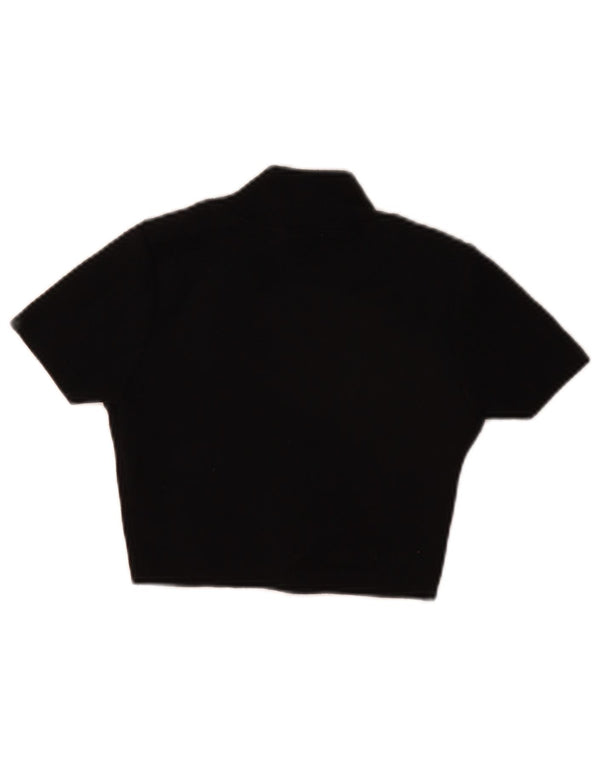 Zara Mujer Crop Blusa Top UK 8 Small Poliéster Negro