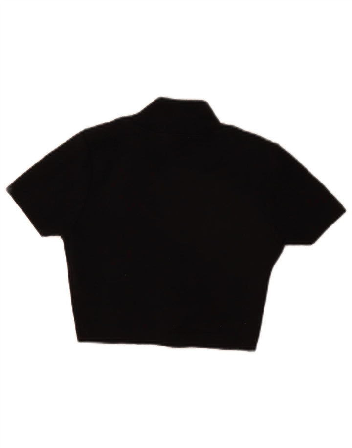 Zara Mujer Crop Blusa Top UK 8 Small Poliéster Negro