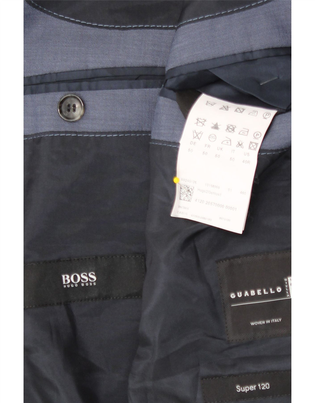 Hugo Boss Chaqueta tipo blazer de 2 botones para hombre EU 50 Grande Lana virgen azul