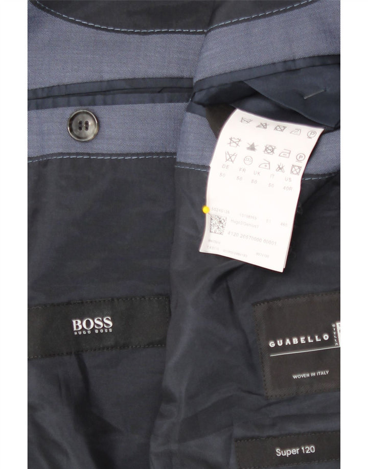 Hugo Boss Chaqueta tipo blazer de 2 botones para hombre EU 50 Grande Lana virgen azul