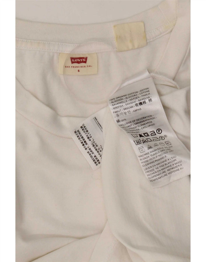 Levi's Camiseta para mujer Top UK 10 Small White Cotton
