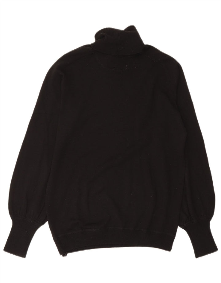 Zu Elements Suéter tipo jersey con cuello vuelto para mujer, talla 44, talla M, color negro