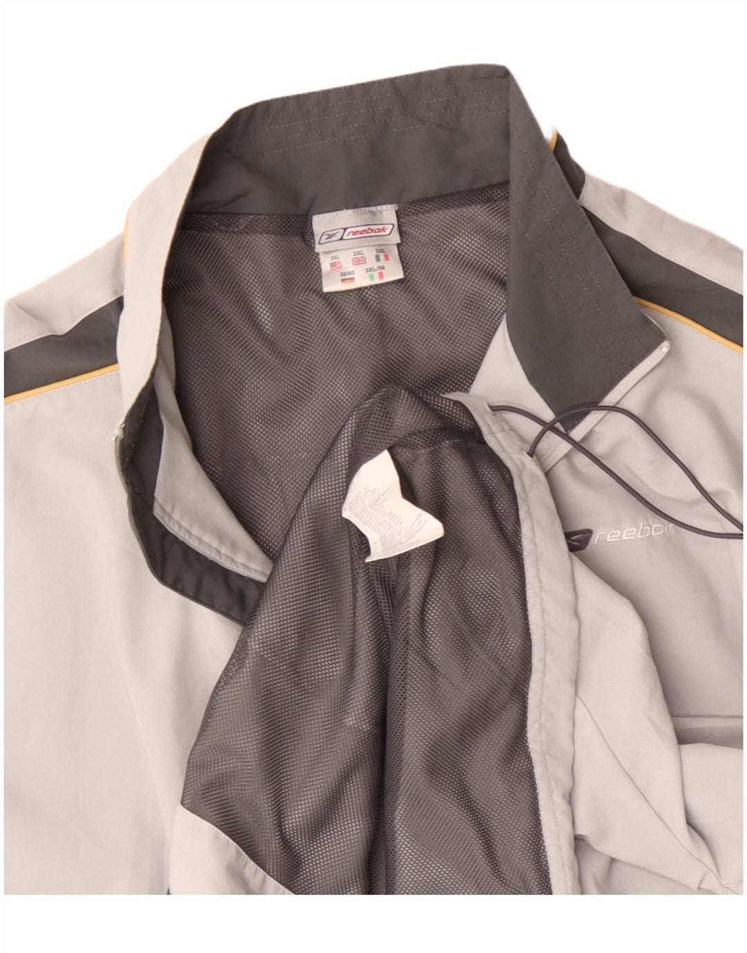 Reebok - Chaqueta de chándal para hombre, talla 2XL, color gris, poliéster