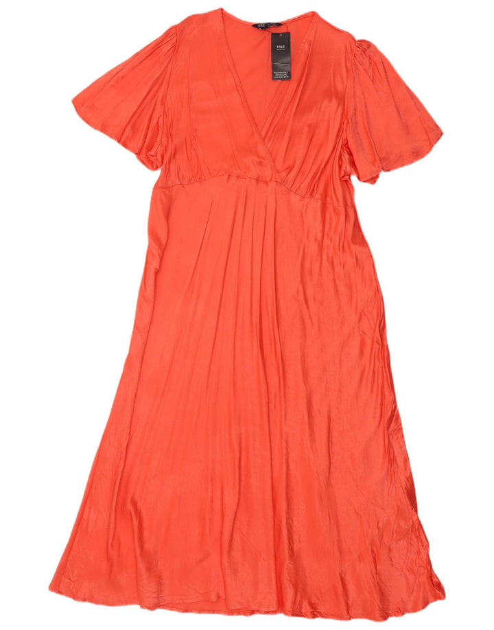 Marks & Spencer Vestido maxi regular para mujer UK 22 3XL Viscosa naranja