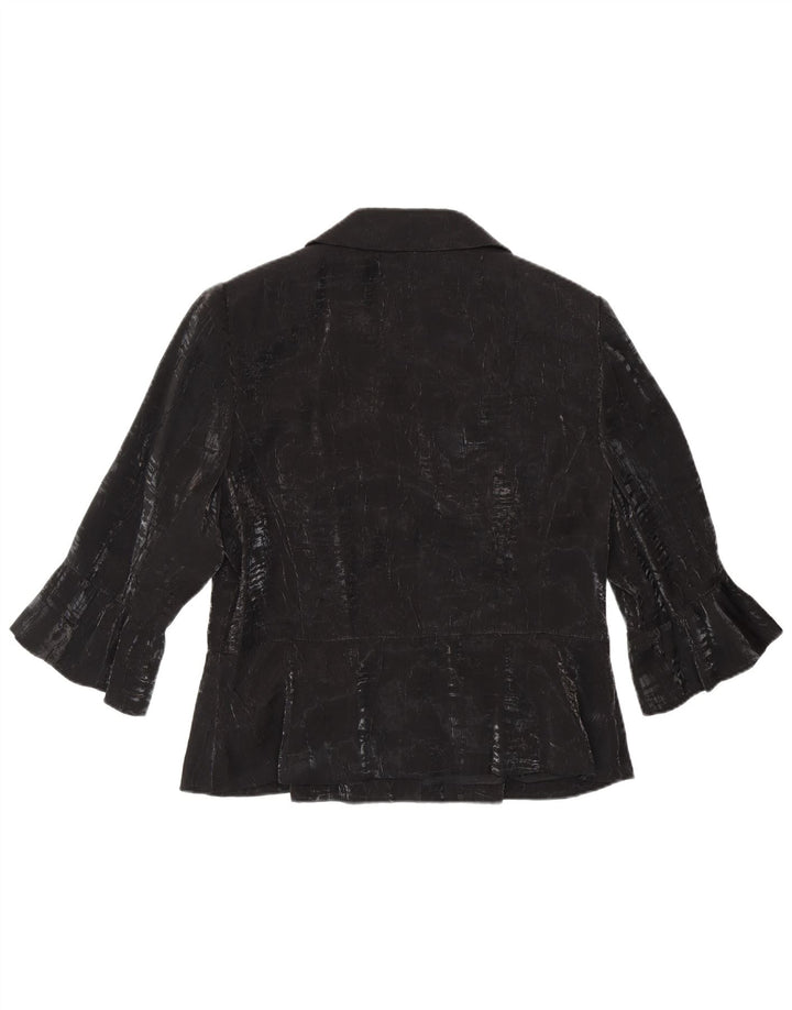 TUZZI Chaqueta Blazer de 2 Botones y Manga 3/4 para Mujer UK 40 XL Viscosa Negra