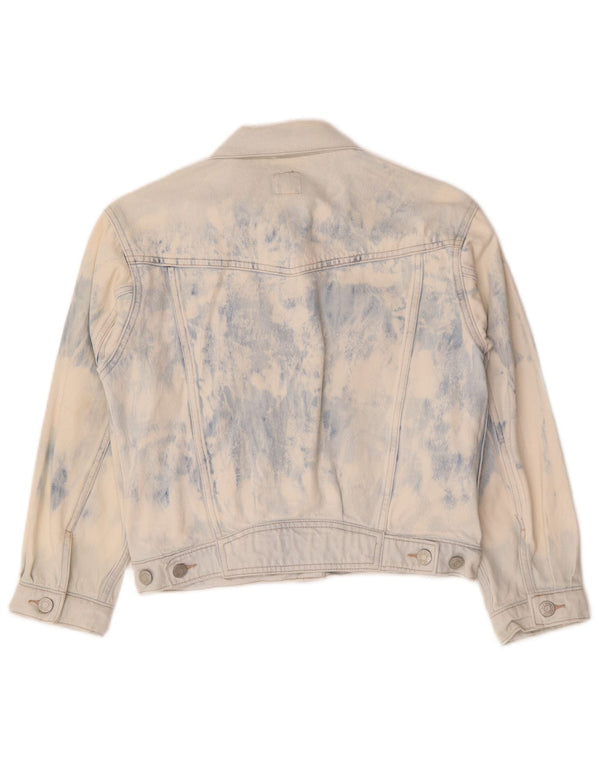 Gap Chaqueta vaquera corta para mujer UK 6 XS Algodón teñido anudado azul