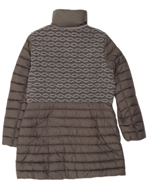 Abrigo acolchado para mujer Geox UK 46 Poliamida geométrica gris grande