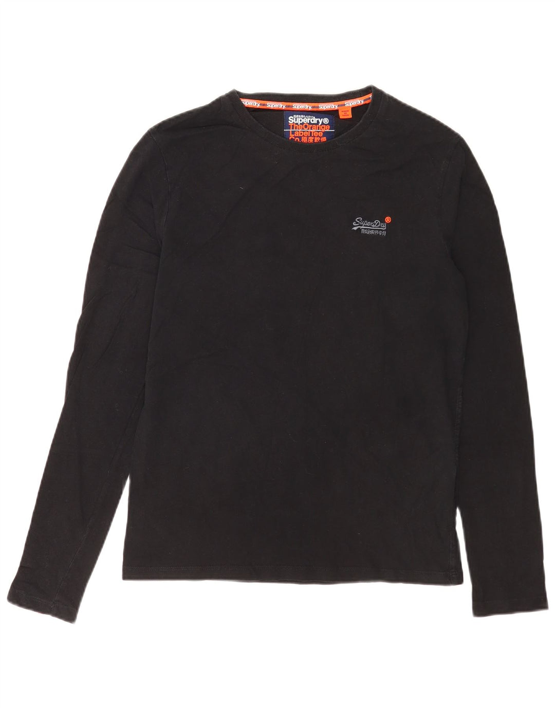 Superdry Hombre Top Manga Larga Algodón Negro Mediano