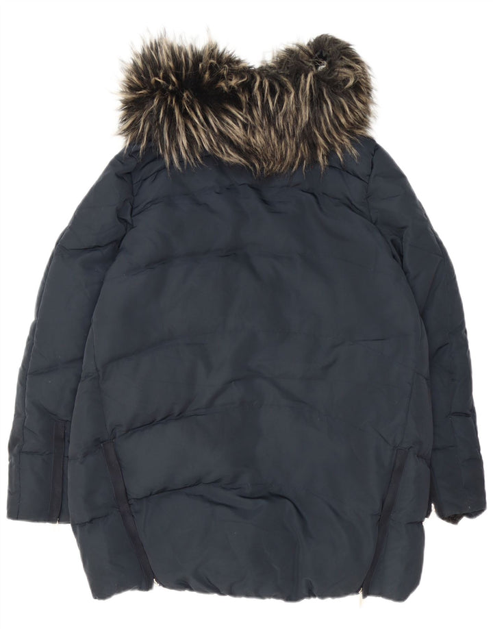 Zara Mujer Chaqueta Acolchada UK 44 Mediana Azul Marino Poliéster