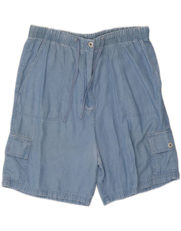 Marks & Spencer Shorts cargo de cintura alta para mujer UK 46 Large W34 Lycra azul