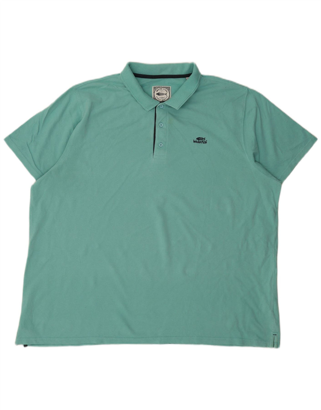 Weird Fish Polo para hombre 4XL Turquesa Algodón