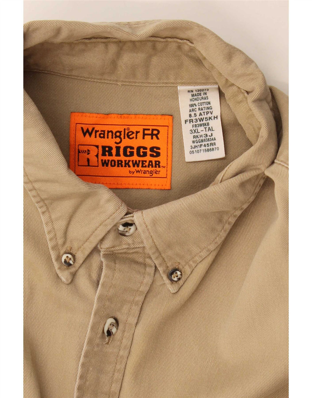 Wrangler Camisa alta para hombre 3XL Algodón beige