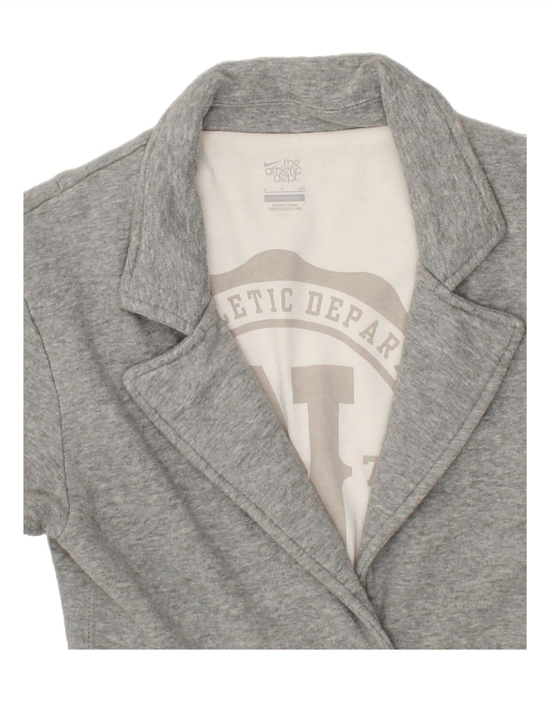 NIKE Womens 2 Button Blazer Jacket UK 10 Small Grey Cotton Vintage Nike and Second-Hand Nike from Messina Hembry 