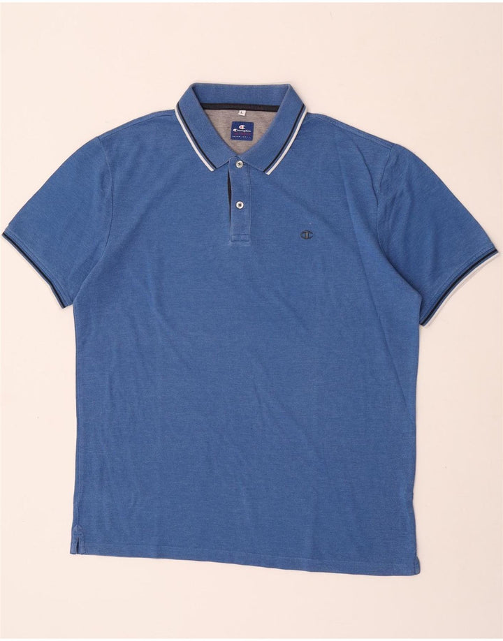 CHAMPION Polo para hombre de rayas azules grandes