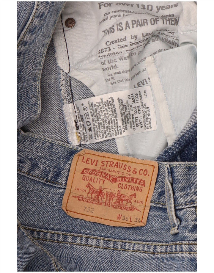 Levi's Mens 752 pantalones cortos de mezclilla W36 algodón azul grande