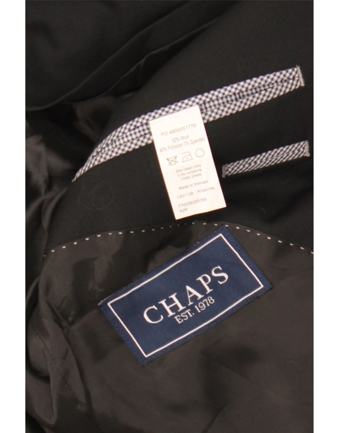 Chaps Chaqueta tipo blazer de 2 botones para hombre UK 42 XL Lana negra