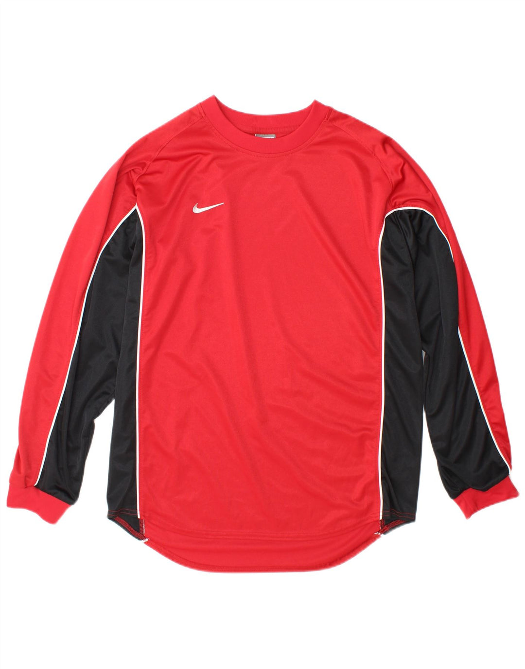 Nike Camiseta de manga larga para hombre UK 42/44 Large Rojo Colorblock Poliéster