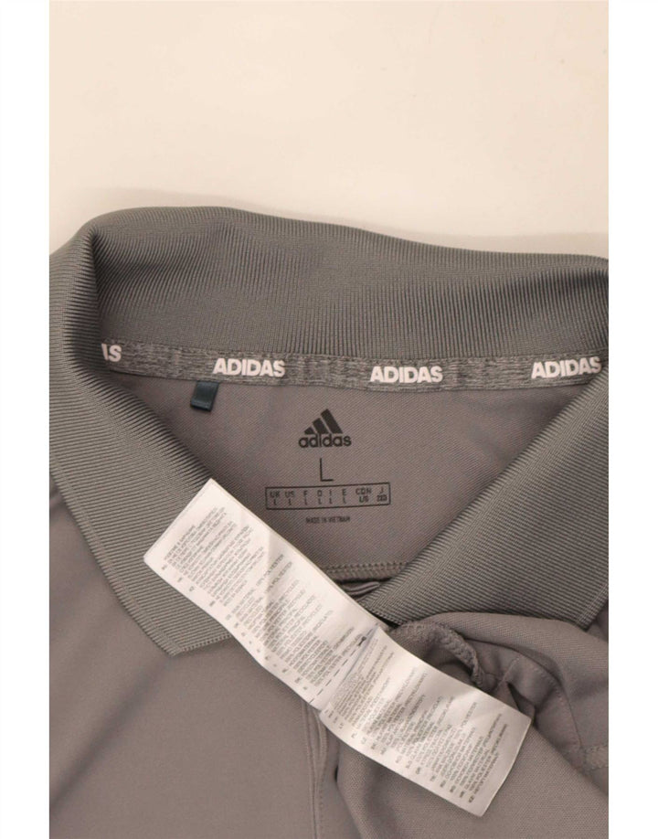 Polo Adidas Hombre Grande Poliéster Gris