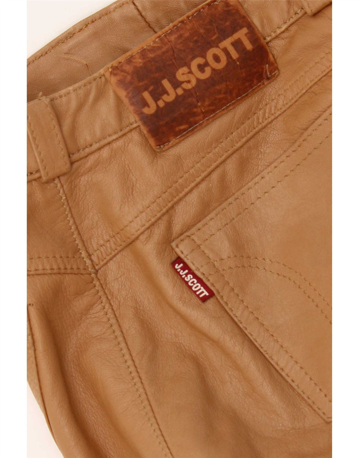 Pantalones rectos de cuero para mujer J.J.Scott W28 L27 Marrón