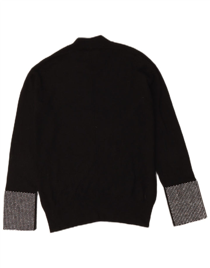Pinko Suéter tipo jersey con cuello alto para mujer UK 40 Mediano Negro Geométrico