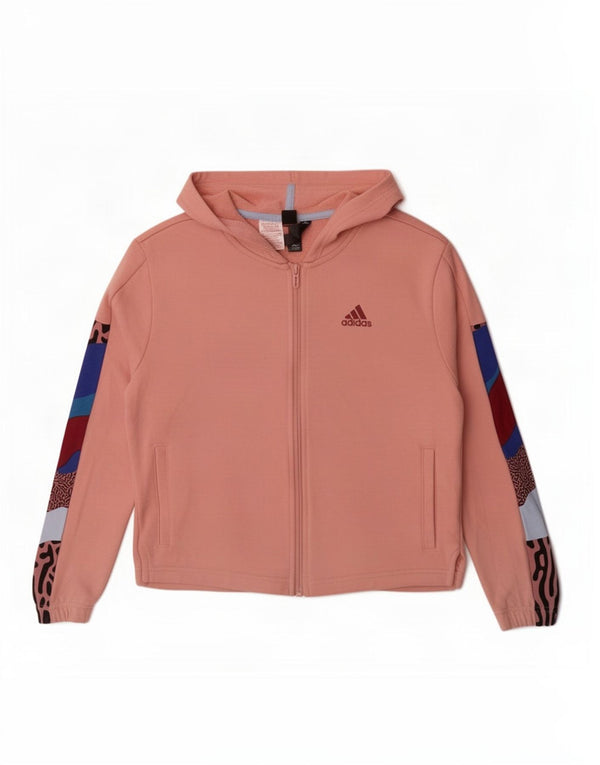 Adidas Sudadera con capucha y cremallera para niña 14-15 años Algodón color block rosa