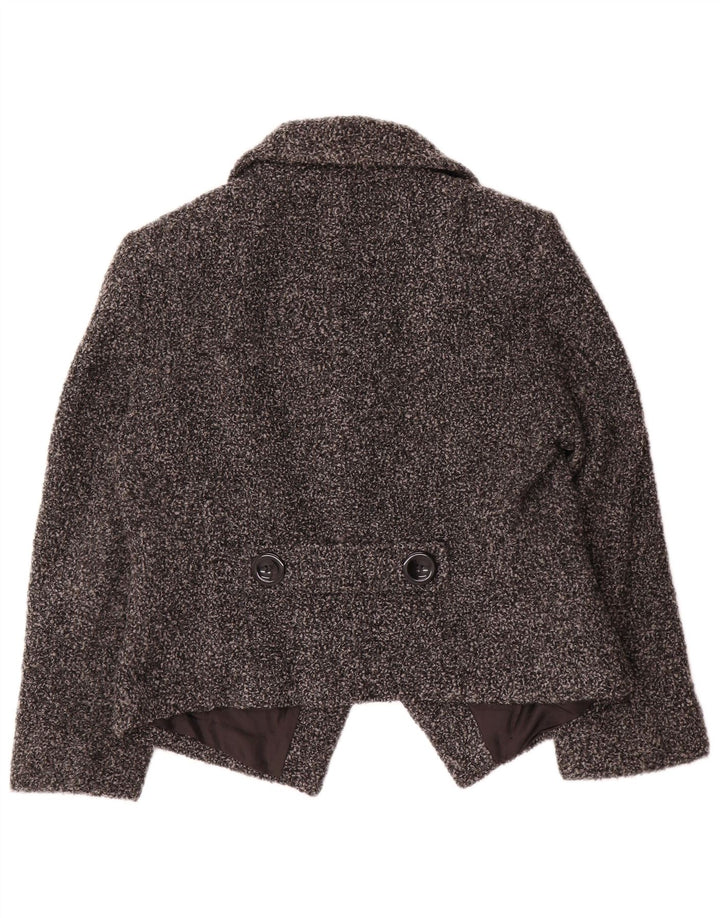 Marks & Spencer Chaqueta tipo blazer de 2 botones para mujer UK 44 Grande Lana moteada gris