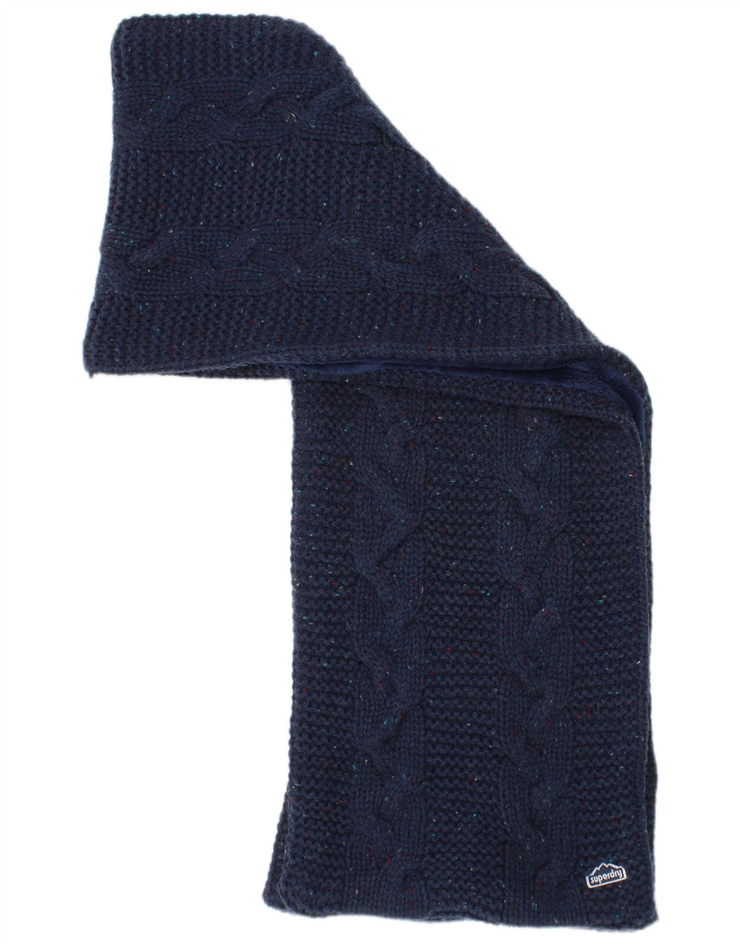 Superdry Mujer Bufanda Rectángulo De Punto Talla Única Azul Marino Moteado Invierno