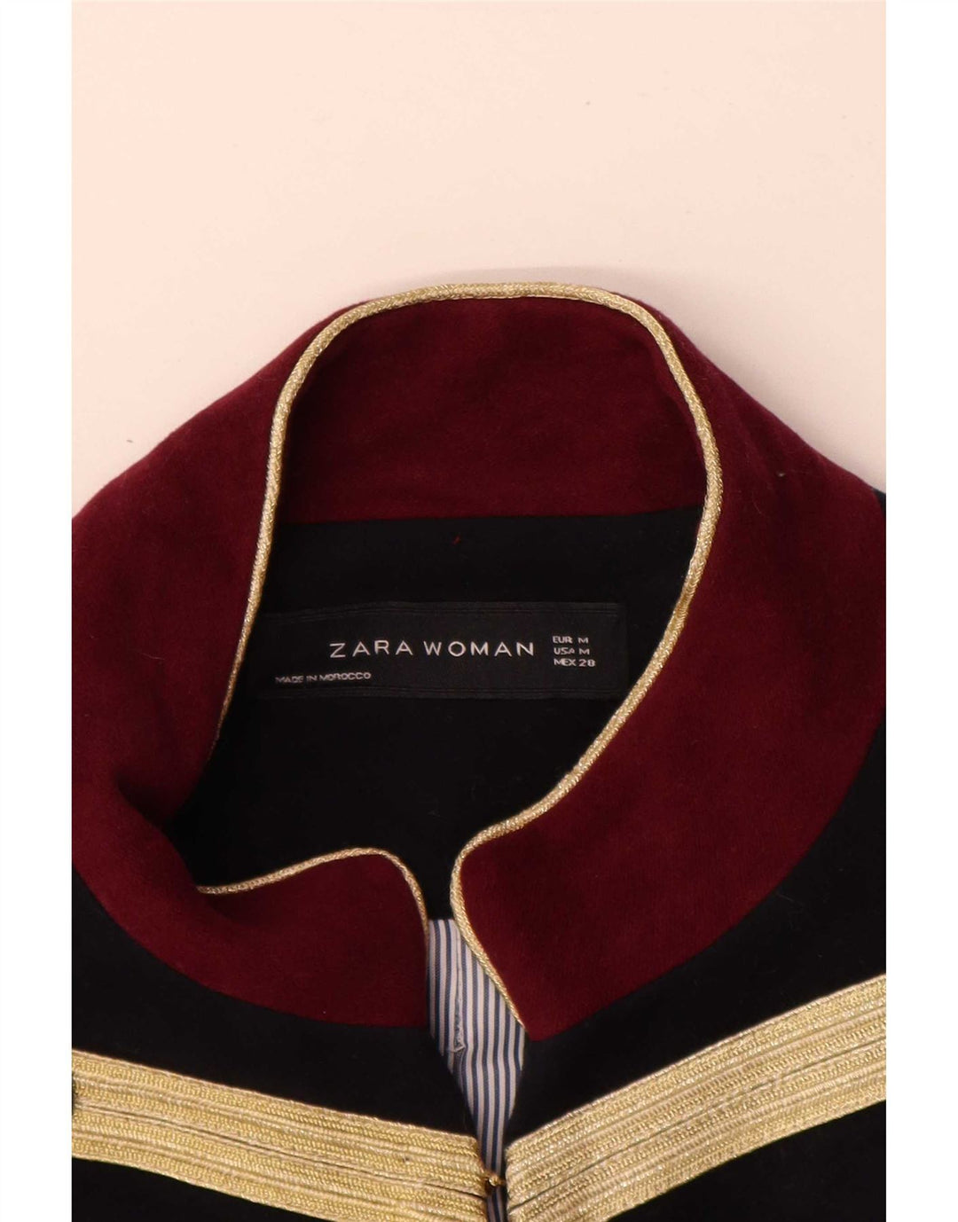 Zara Chaqueta tipo blazer militar para mujer UK 40 Mediana Azul marino Colorblock