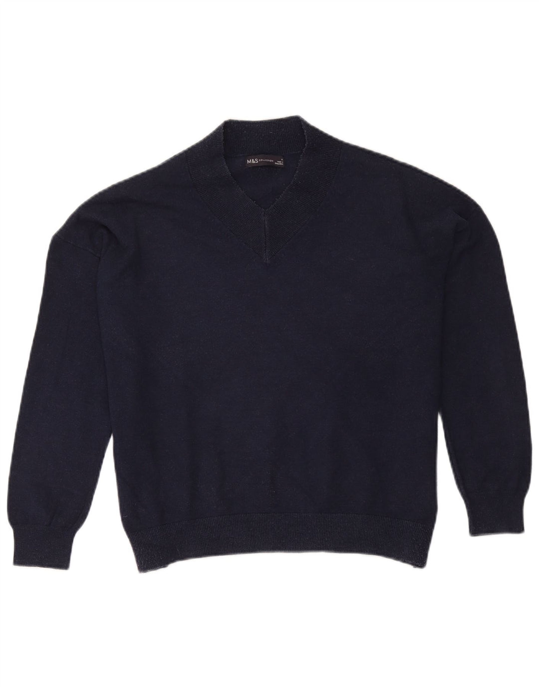 Marks & Spencer Jersey Extragrande con Cuello en V para Mujer Azul Marino Medio