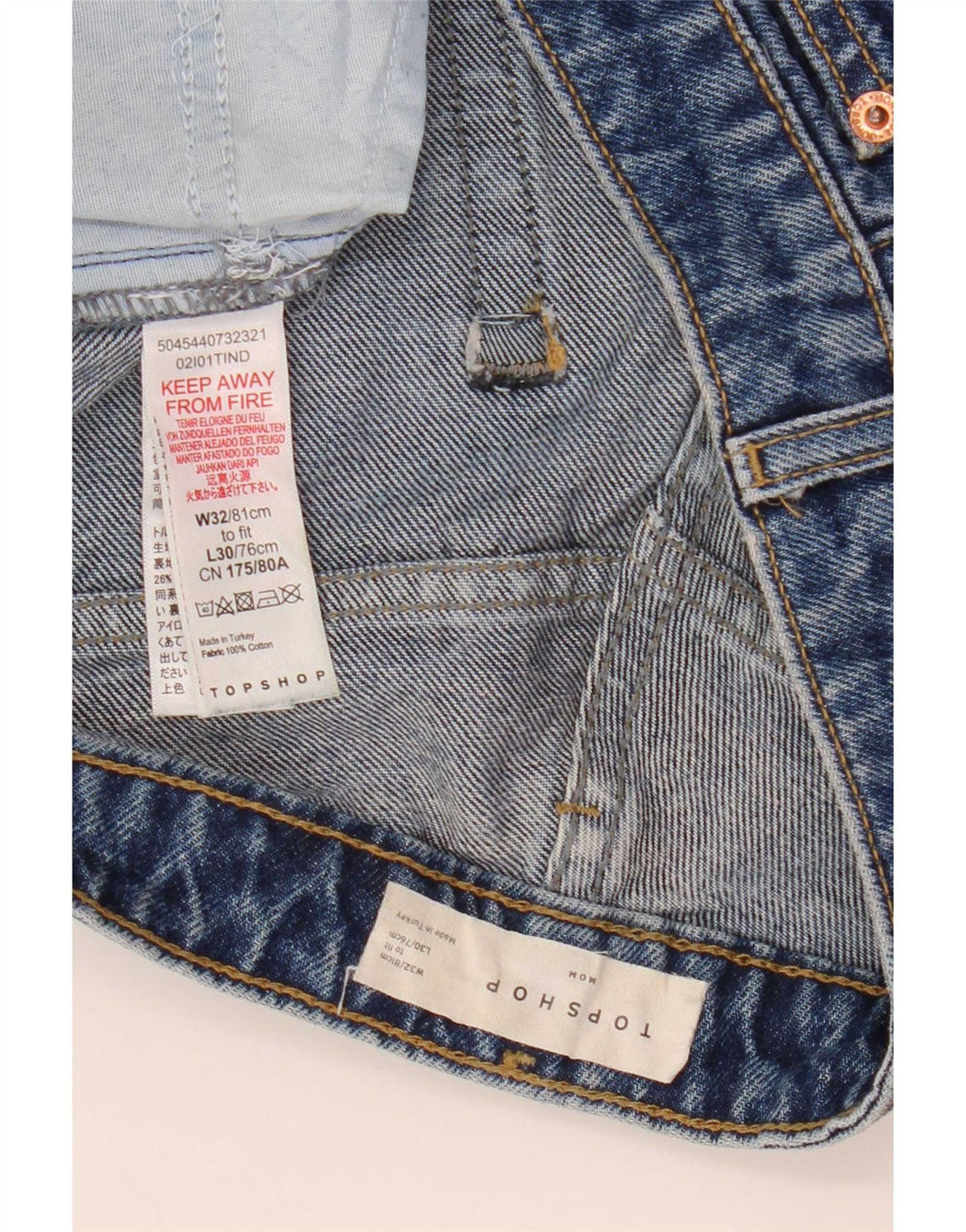 Vaqueros Mom Tapered Mujer Topshop W32 L26 Poliéster Azul