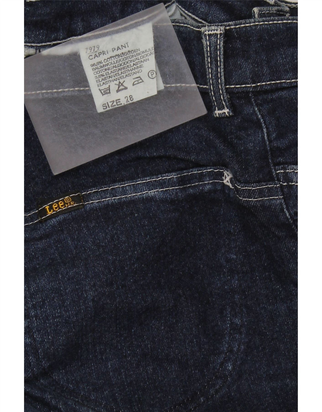 LEE Capri Jeans para Mujer W28 L22 Algodón Azul Marino