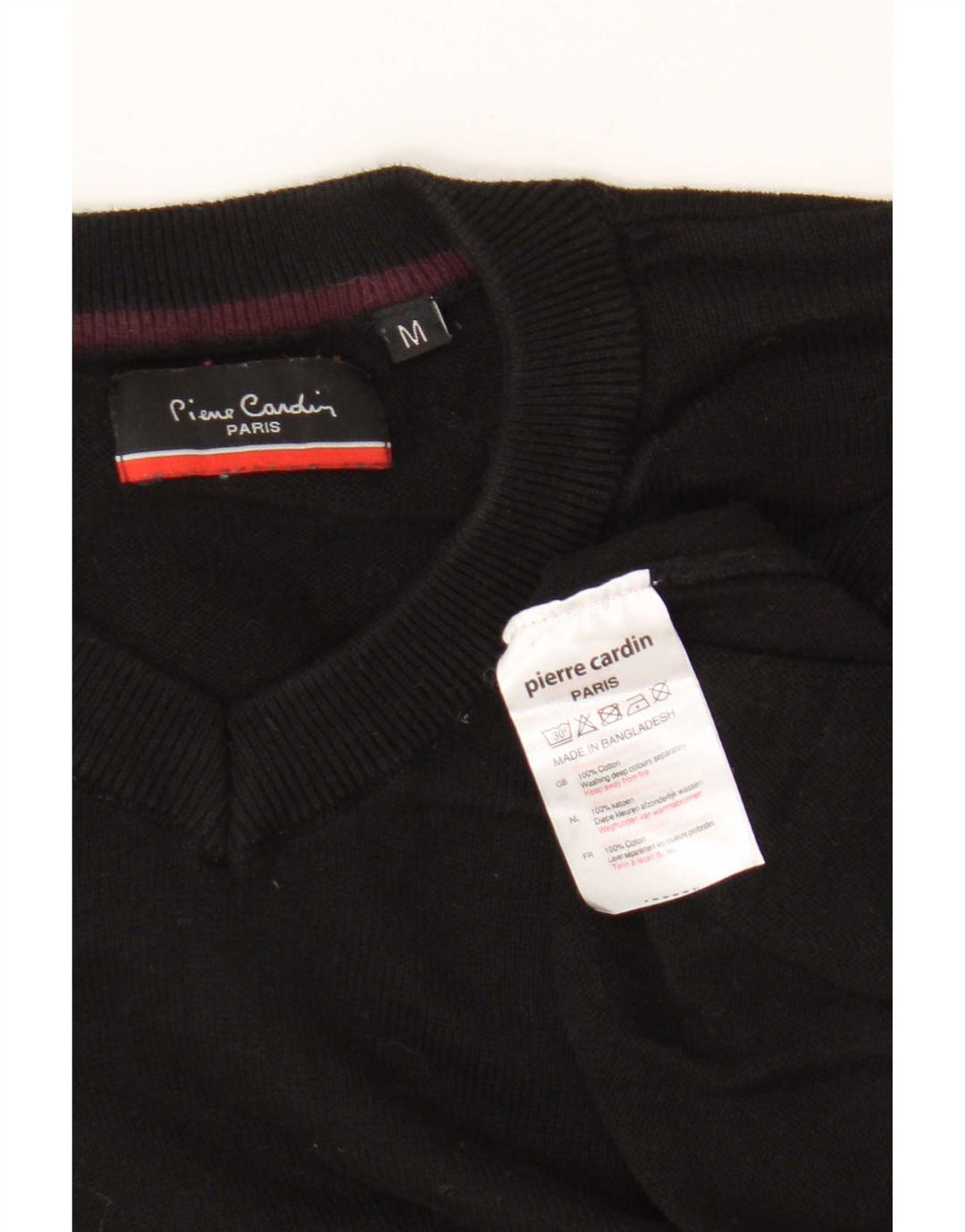 Pierre Cardin Jersey De Corte Regular Con Cuello En V Para Hombre Algodón Negro Medio