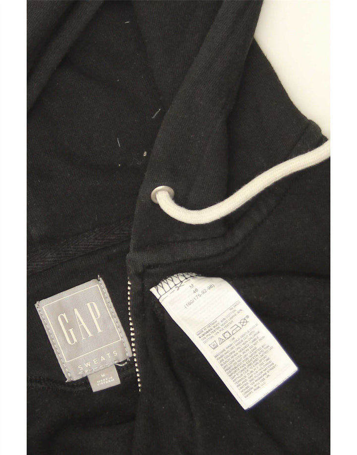 Gap Sudadera con capucha y cremallera gráfica para hombre Algodón negro mediano