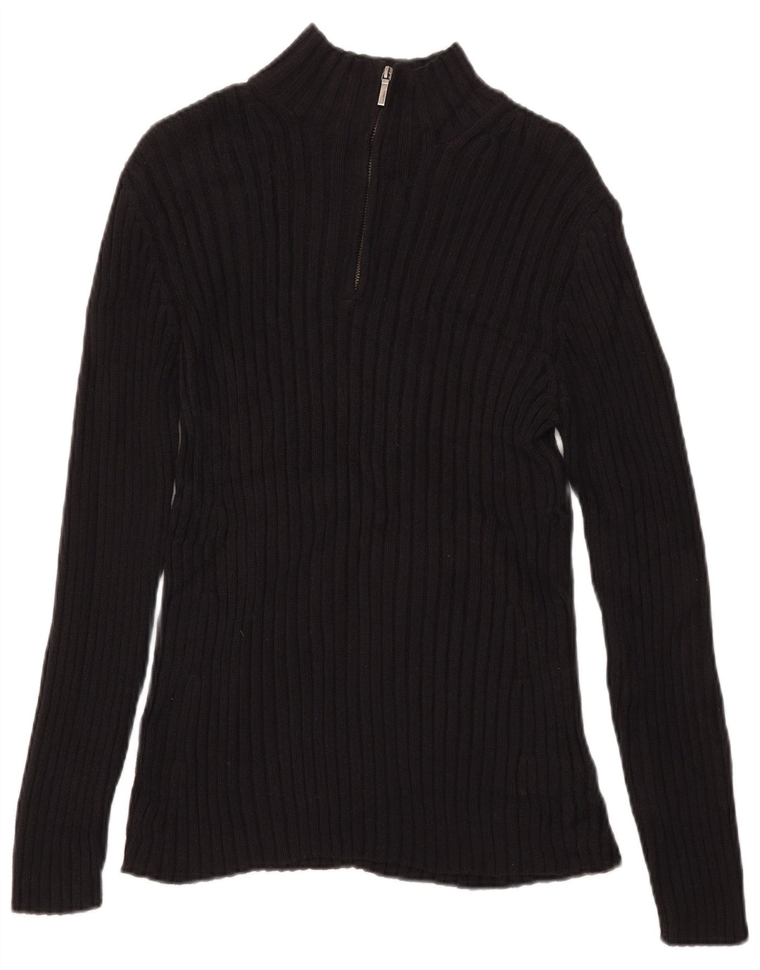 Ralph Lauren suéter con cuello y cremallera para mujer Reino Unido 12 Algodón negro mediano