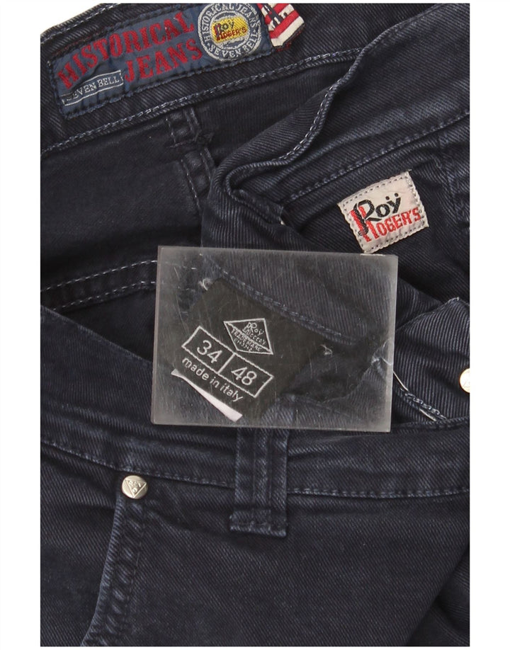 Roy Rogers Jeans rectos para hombre IT 48 Medium W34 L30 Azul marino Algodón