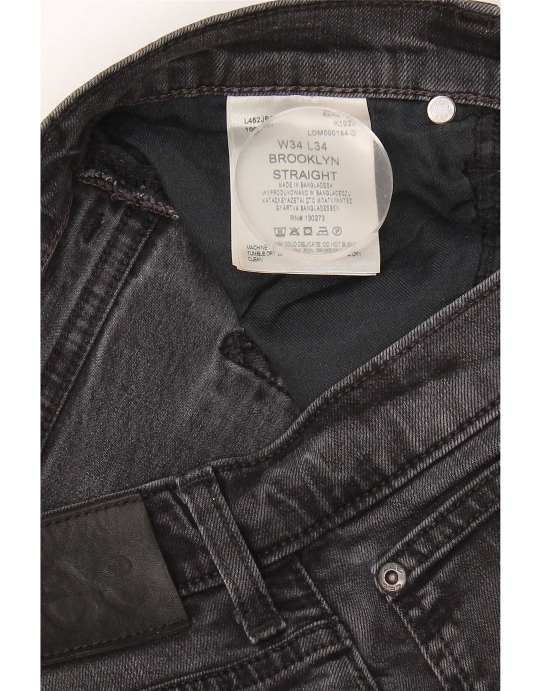 Lee Vaqueros Rectos Brooklyn para Hombre W34 L30 Algodón Negro