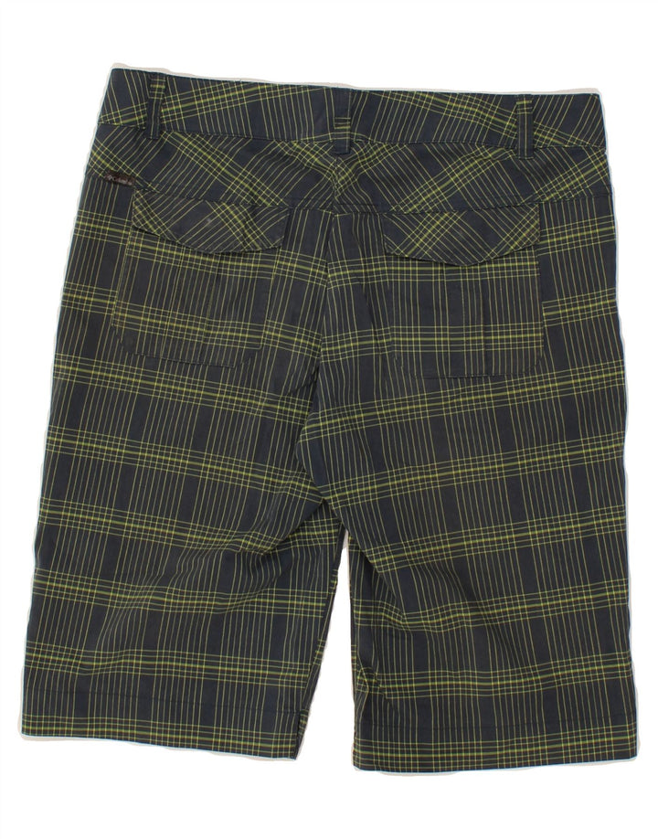 COLUMBIA Womens Chino Shorts US 10 Large W32  Green Check Polyester Vintage Columbia and Second-Hand Columbia from Messina Hembry 