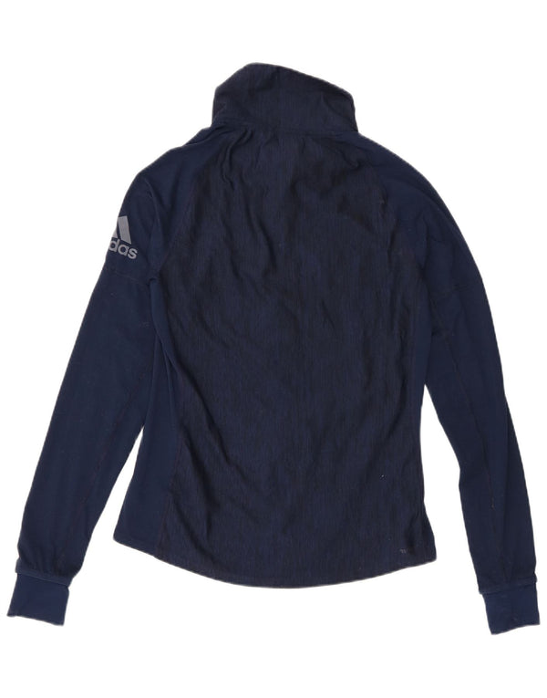 Adidas Mujer Gráfico Jersey Chándal Top Reino Unido 8/10 Pequeño Azul Marino
