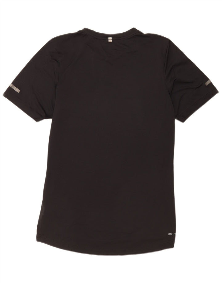 Nike Dri Fit Graphic Camiseta para hombre, talla pequeña, poliéster negro